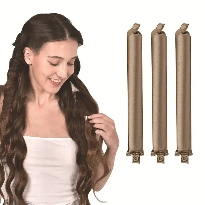 Heatless Curling Rod Headband Satin Curler Soft Flexi Rods
