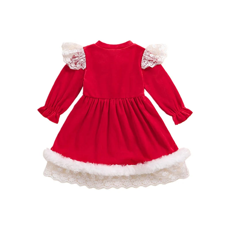 Girls Floral Print Ruffle Sleeve Dress with Bow Detail and Button-up Front Elegant Outfits for Special Occasions