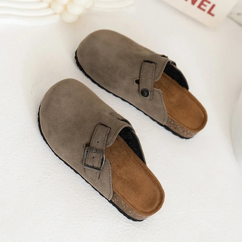 Unisex Frosted Cotton Slippers For Kids Summer Casual Shoes