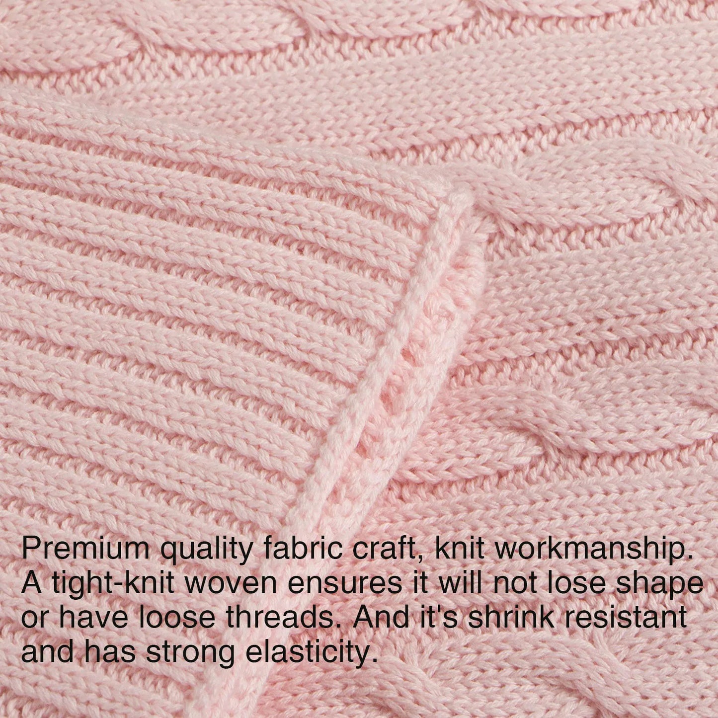 Ntbay 100 Percent Cotton Cable Knit Toddler Blanket Soft Warm Unisex Baby Crib Bedding