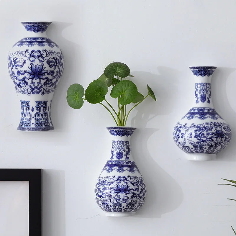 Wang Ni Er Qi Ceramic Wall Vase Porcelain Flower Container