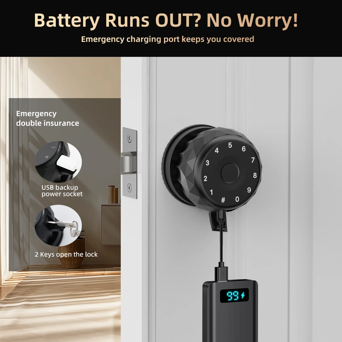 Viladepot Smart Lock Fingerprint Door Lock With App Control