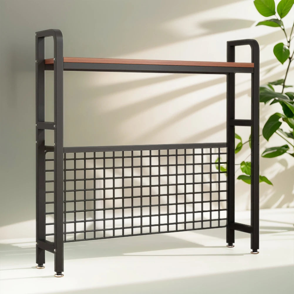 APWIKOGER Multi Layer Bookshelf Storage Organizer With Grid Hole Board
