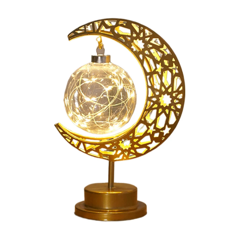 LED Night Light Star Moon Table Lamp Battery Operated For Bedroom Ramadan Decoration Office Home Decor