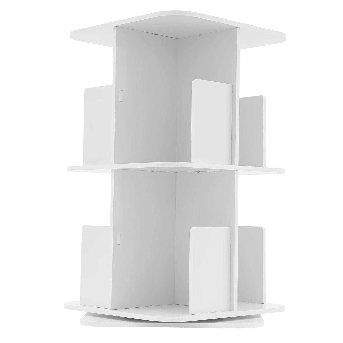Bymaocar 360 Degree Rotating Bookshelf Two Tier Corner Bookcase