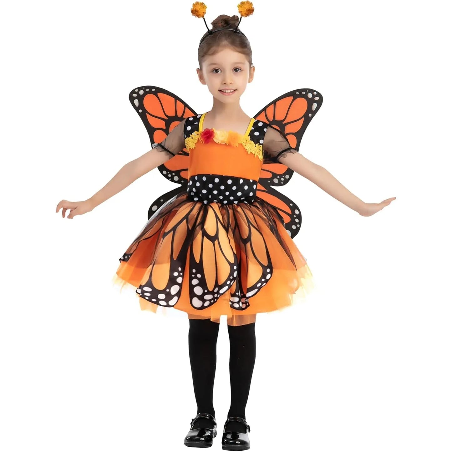 Joyfy Butterfly Costume for Girls With Wings Headband