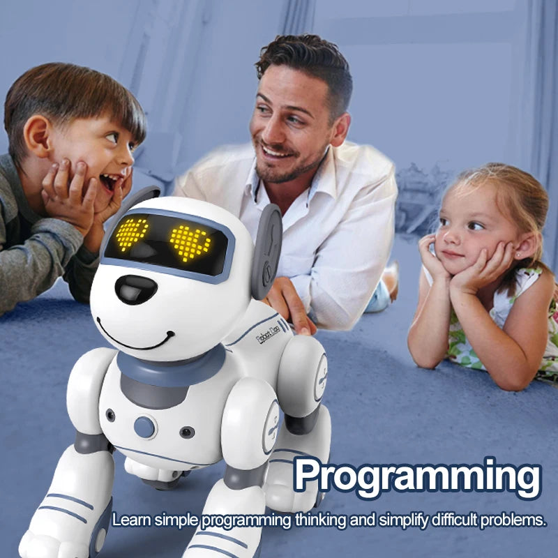 Kelaton RC Robot Dog Voice Command Stunt Toy With Music