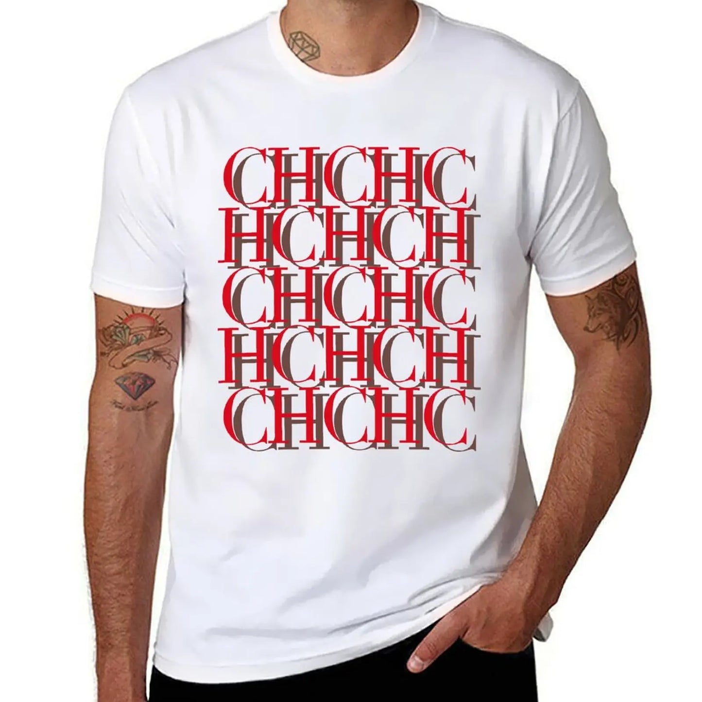CHCH Mens Street Tshirt Print Tees Casual Summer Tee