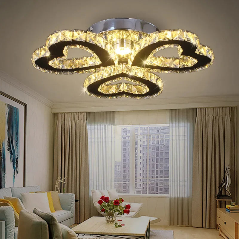 GreeLustr K9 Crystal Chandelier 3 Ring Pendant Lamp