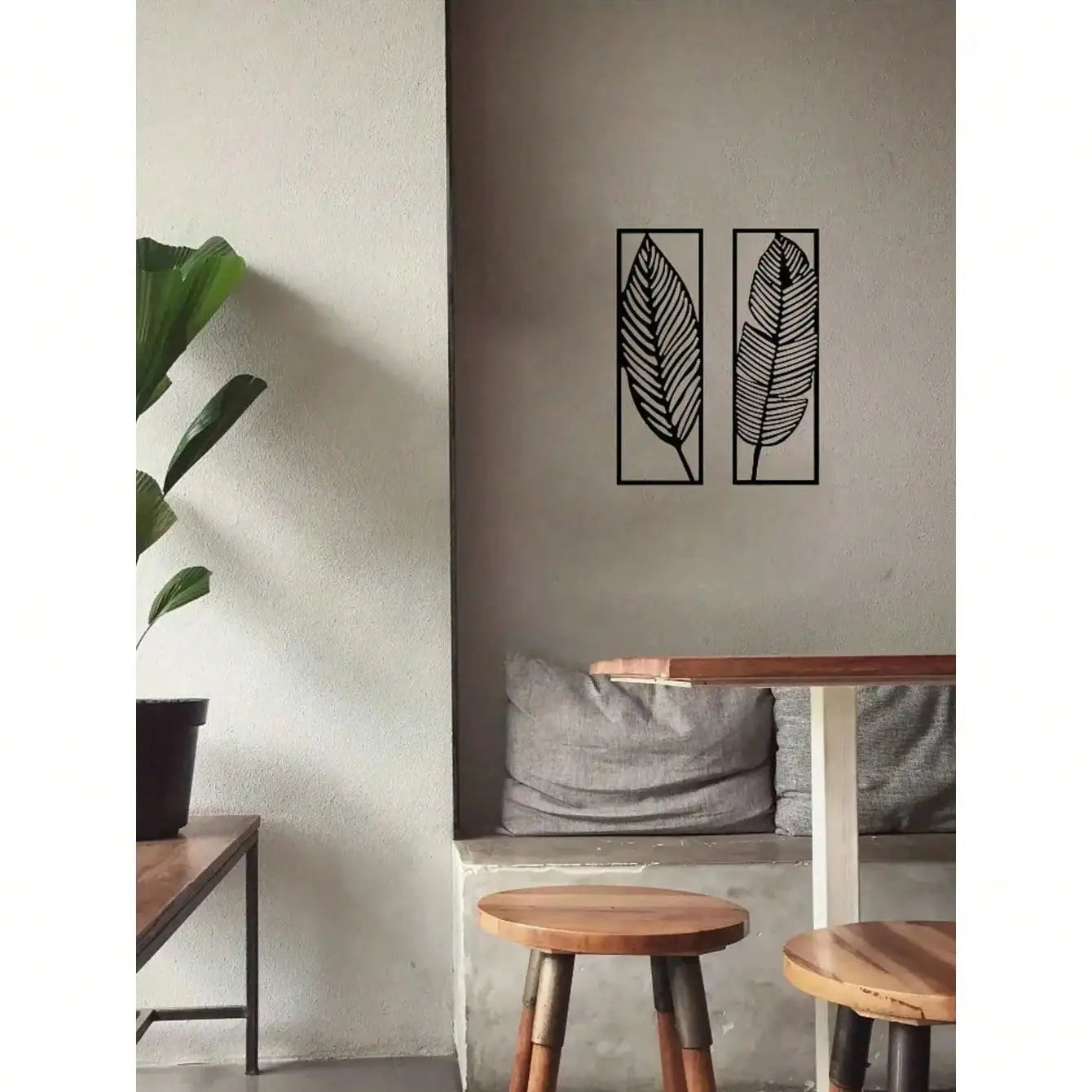 CIFBUY Metal Leaf and Flower Wall Art Decor for Home