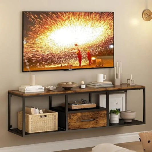 Wall Mounted TV Stand With Storage For Entertainment Center