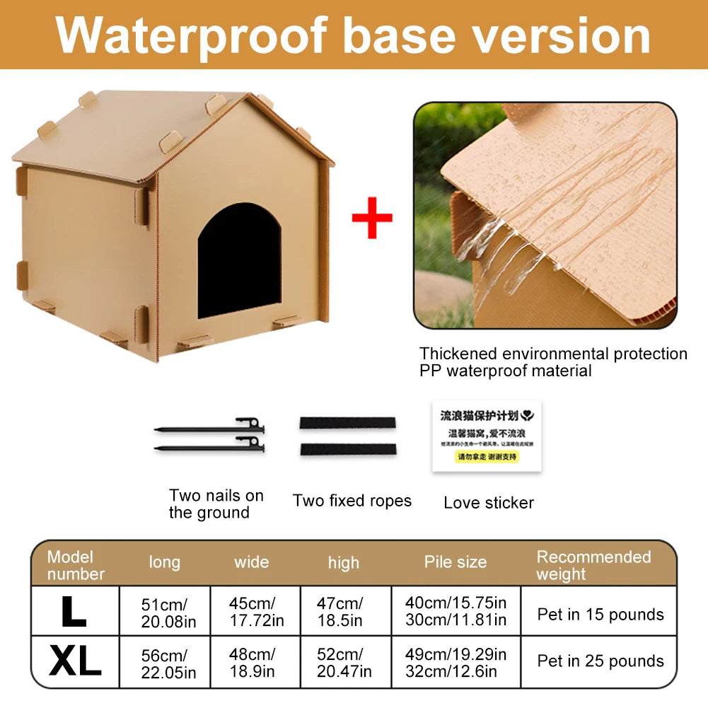 AlloetHign-concerned Weatherproof Cat Shelter Foldable House