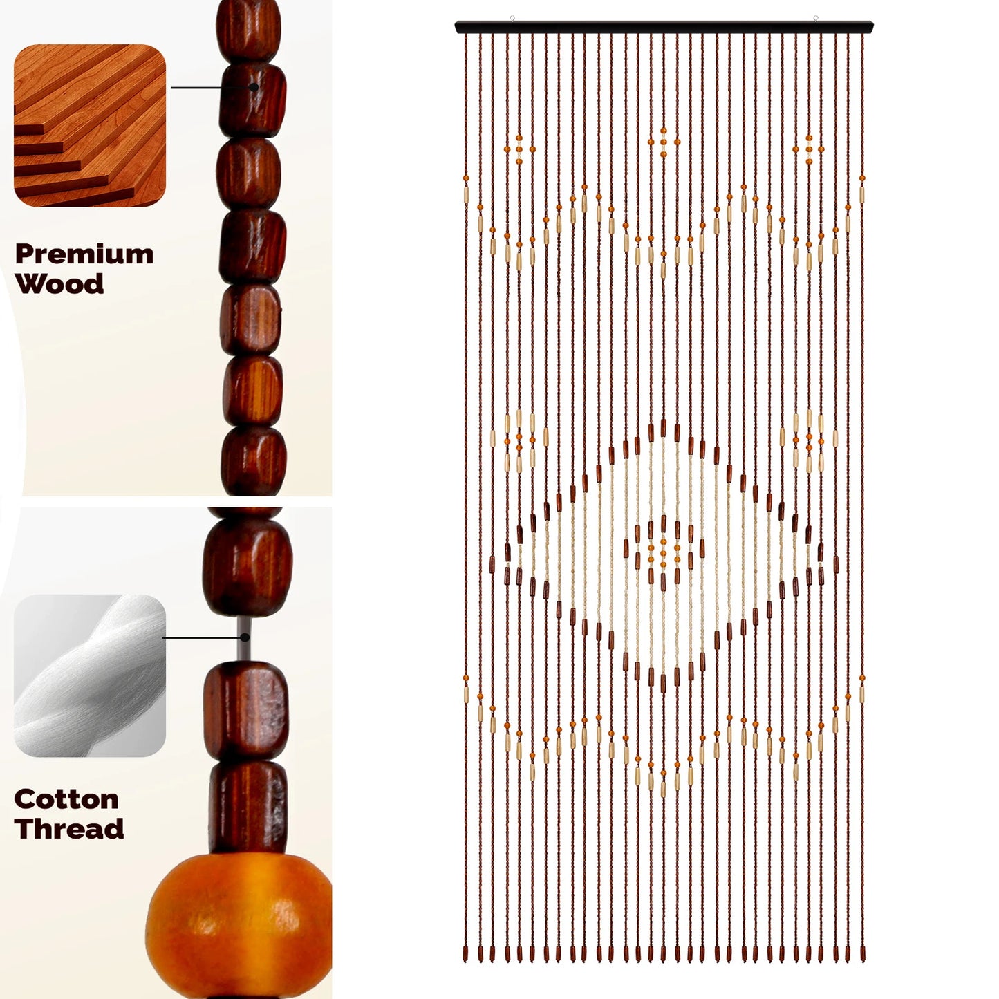 Zhejiang Wooden Bead Door Curtain Fly Screen Living Room