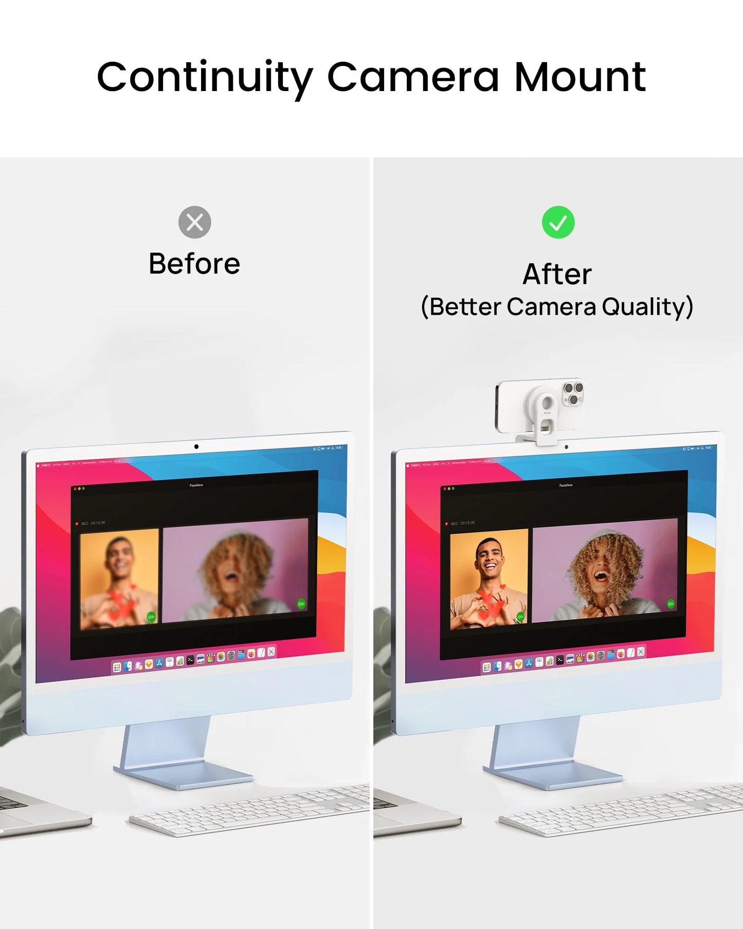 SODICharger Continuity Camera Mount For MacBook Desk Setup