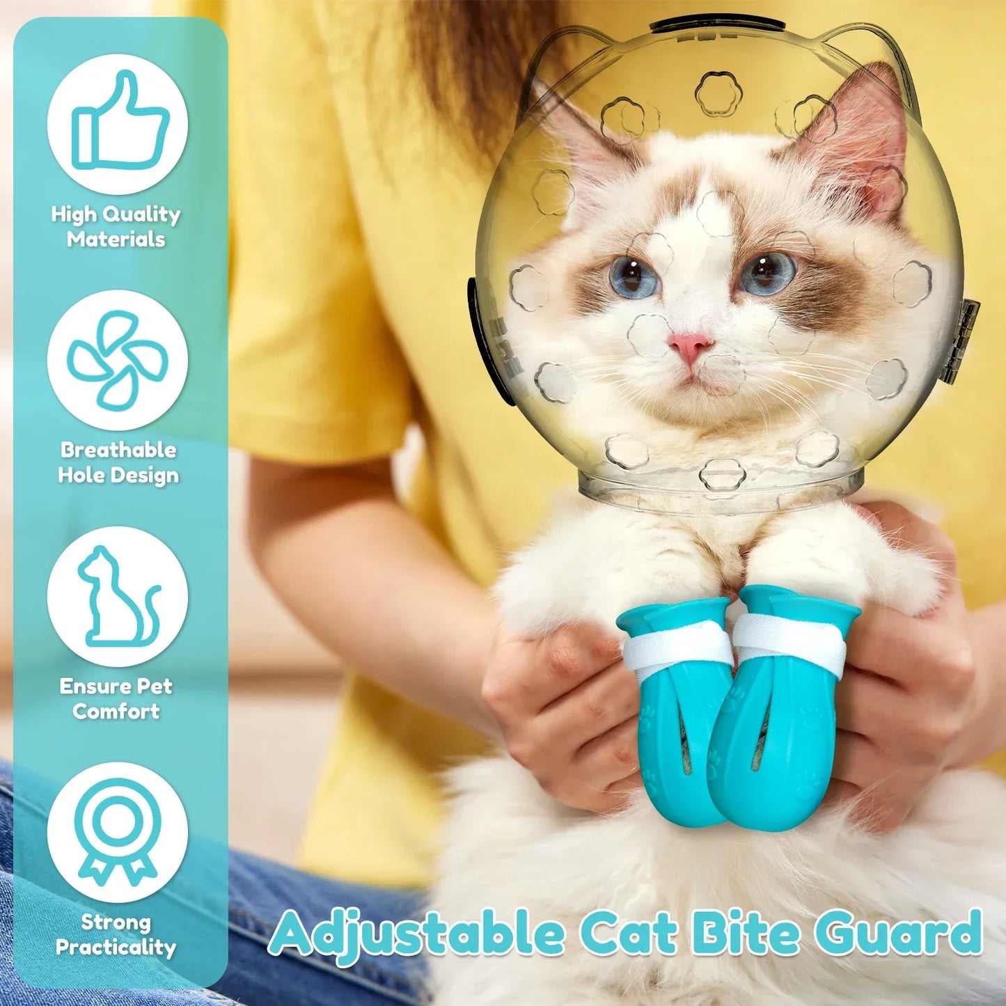 Cat Muzzle Hood Breathing Anti Bite Space Helmet Grooming