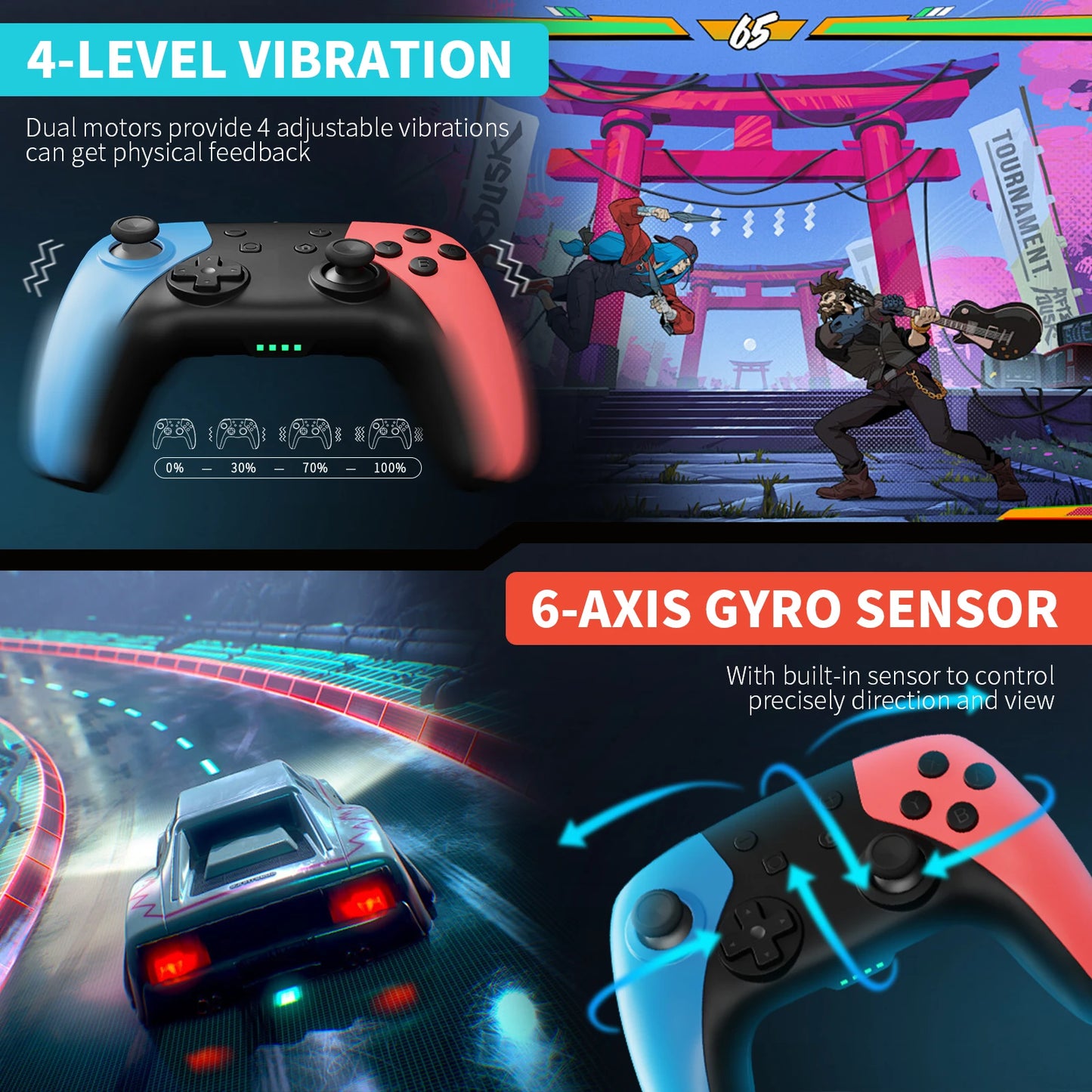 AceGamer Wireless Switch Controller Hall Effect Joystick