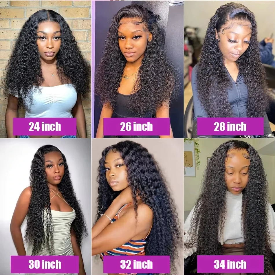 SoGreat Deep Wave Lace Front Wig 13x6 Curly Hd Lace Wig 13x4 Human Hair Water Wave Natural Black Wig Pre-Plucked Brazilian Hair
