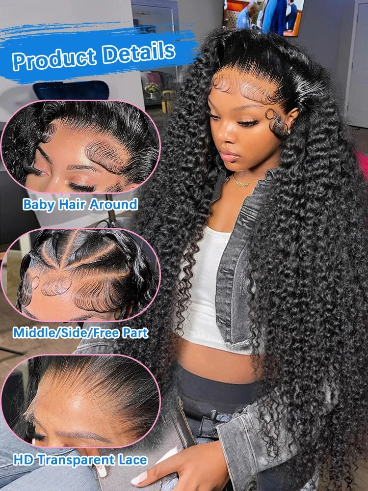 Curly Human Hair Wigs Hd Lace Wig Water Wave 13x6 Human Hair Black Lace Wig Brazilian Wigs Original Loose Deep Wave Wig