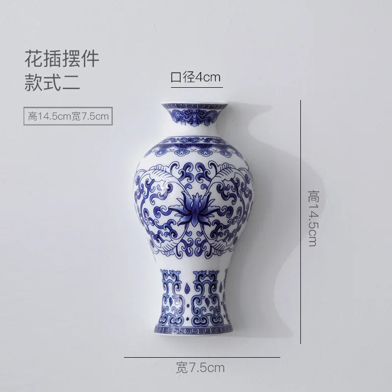 Wang Ni Er Qi Ceramic Wall Vase Porcelain Flower Container
