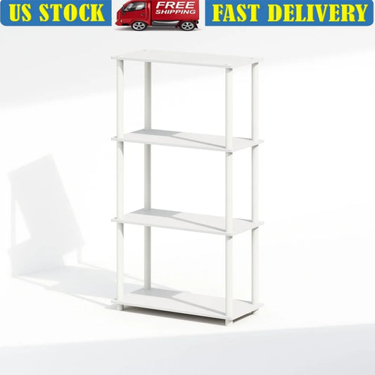 XMSJ Four Tier Multipurpose Composite Wood Shelf Rack Bookcase