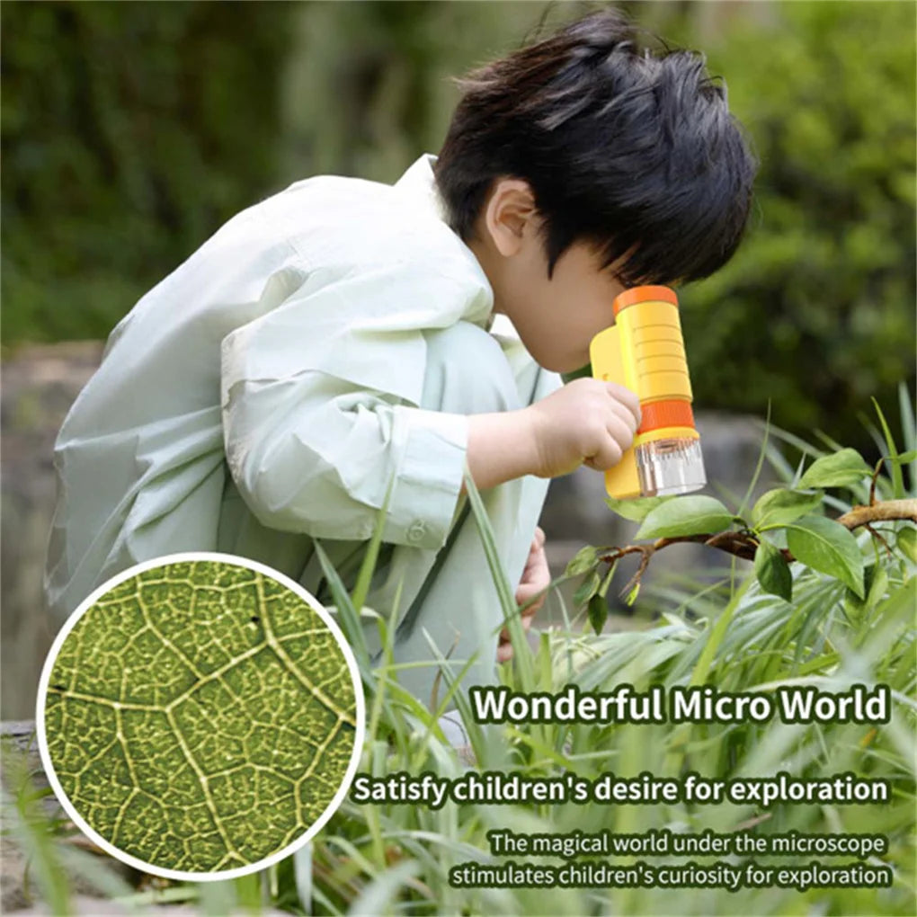 Children Handheld Microscope With LED Light Educational Kit