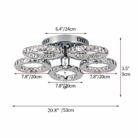 Crystal LED Ceiling Lamp With Remote Control Chandelier