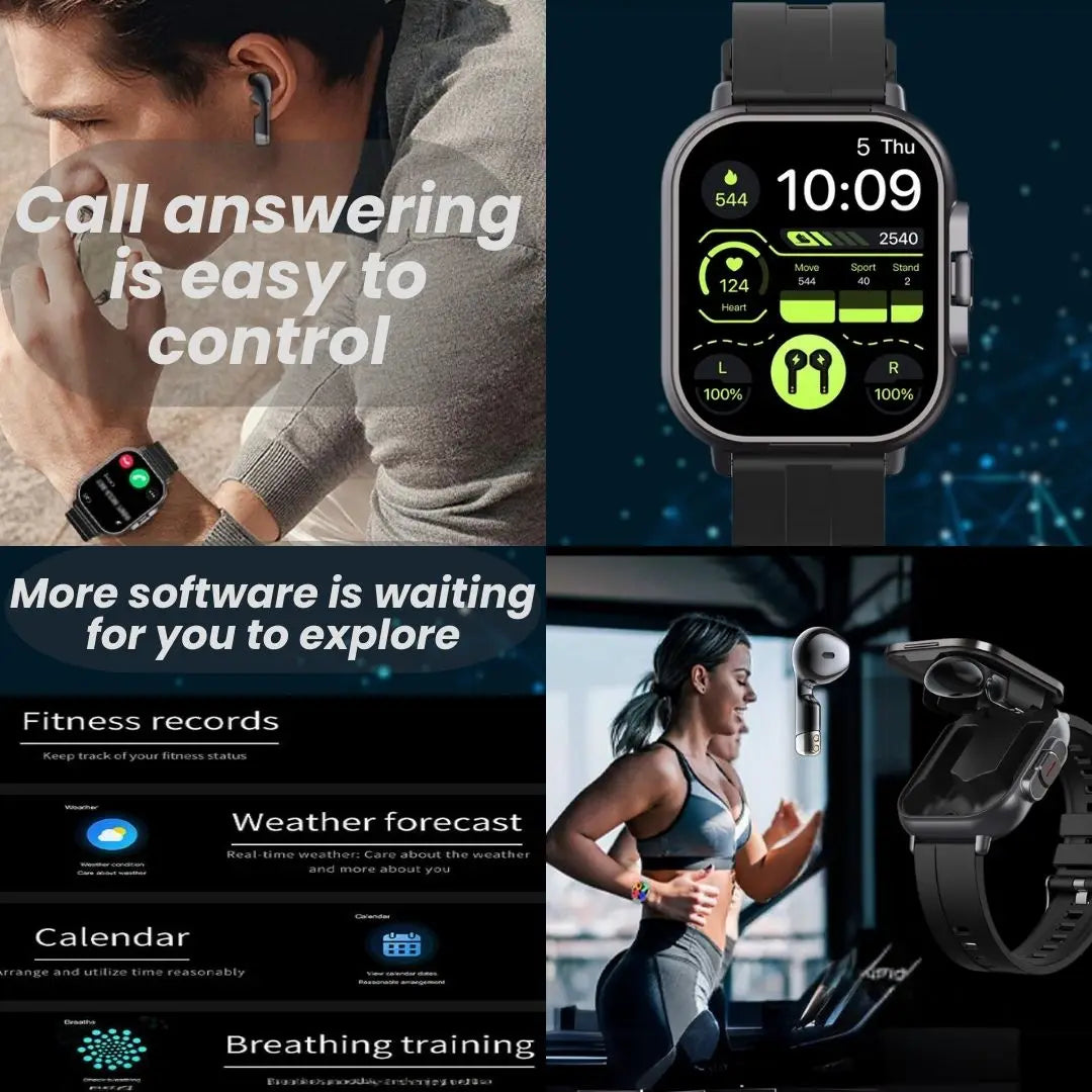 D8 2-In-1 Smartwatch With Earbuds Bluetooth Call NFC