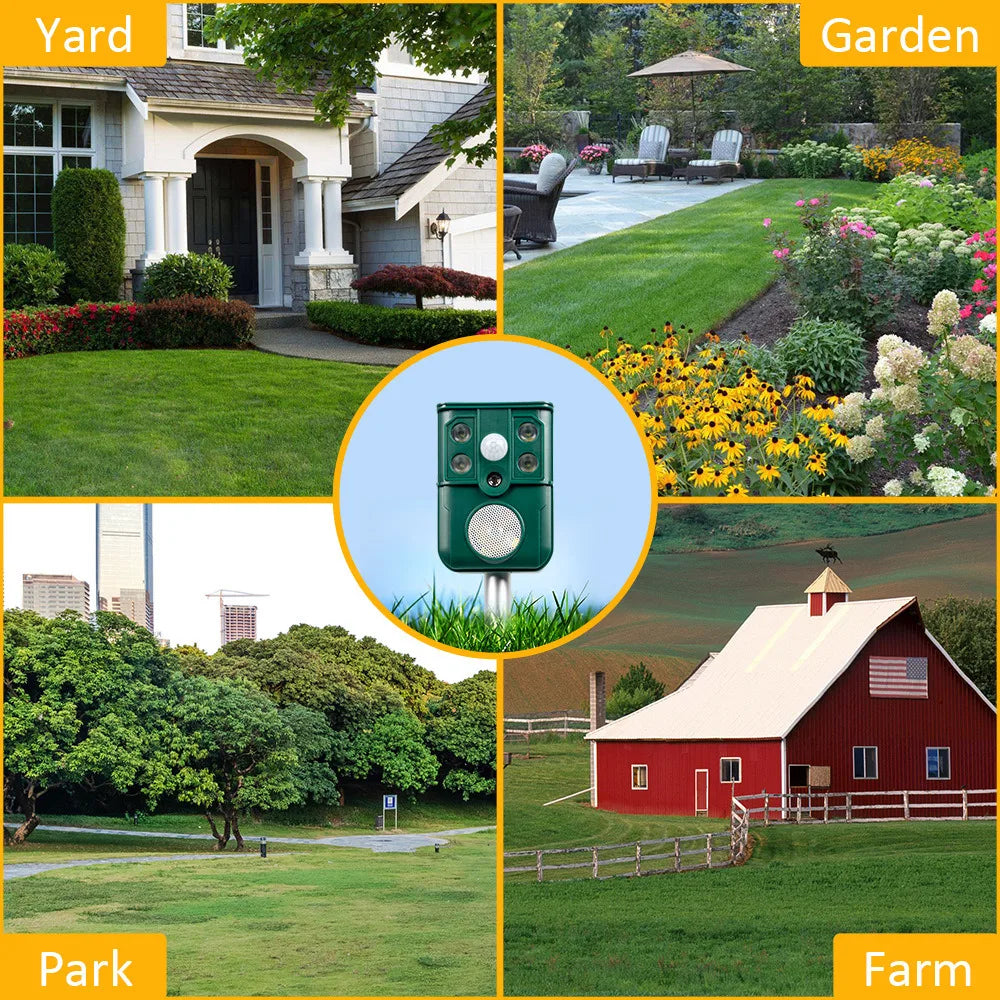 Hign-concerned Solar Ultrasonic Animal Repeller Outdoor Use