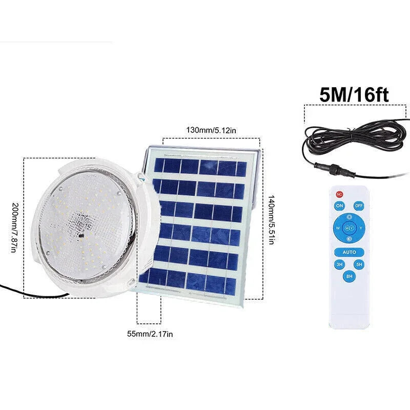 Solar Powered Ceiling Pendant Light Remote Control Outdoor