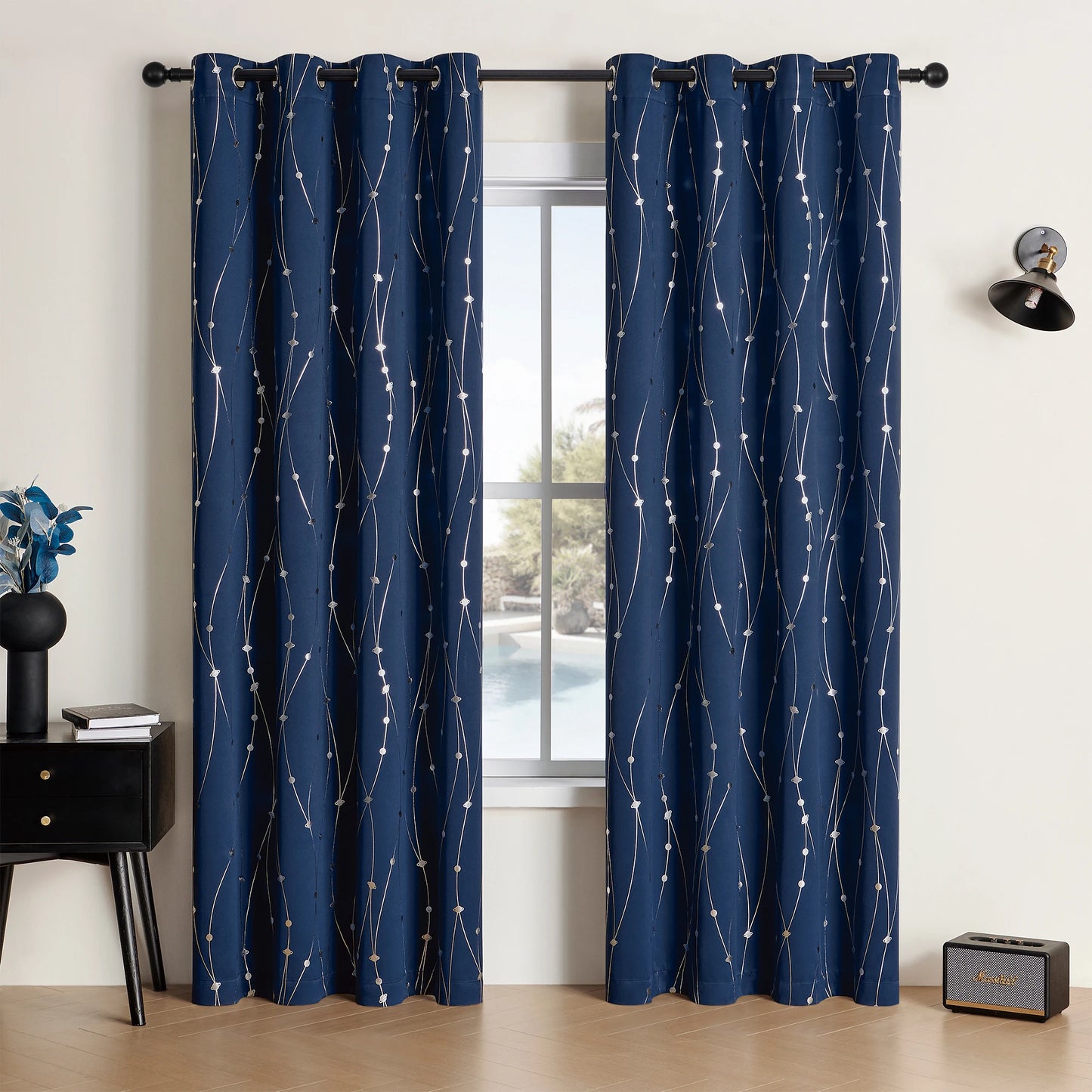 Zhejiang Craft Of Weaving Sliver Print Blackout Curtains 2