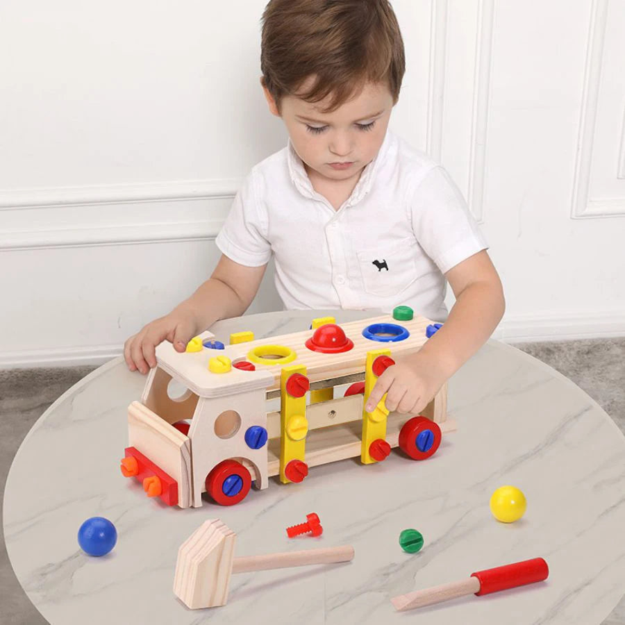 Edutree Wooden Screw Car Toys Montessori Tools Set Kit