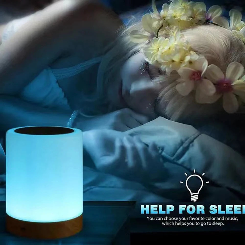 Alloet Dimmable RGB Bedside Lamp Nightstand Light Sensor
