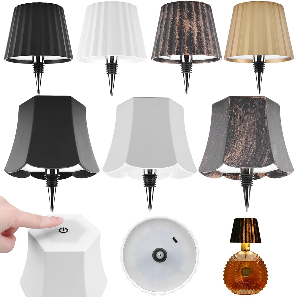 APWIKOGER Wireless Bottle Table Lamp With Touch Control Three Light Modes And Stepless Dimming For Bar Desks