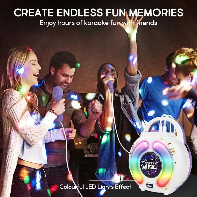 GGbell Karaoke Machine With 2 Microphones Portable Toy Gift