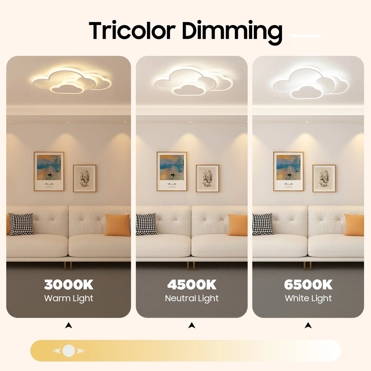 Cloud Shaped LED Ceiling Light Acrylic For Living Room