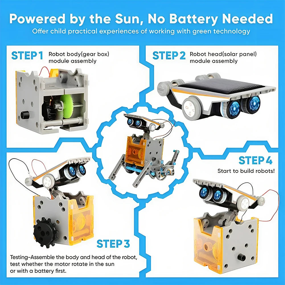Wishiot STEM 13 In 1 Solar Powered Robot Kit Educational