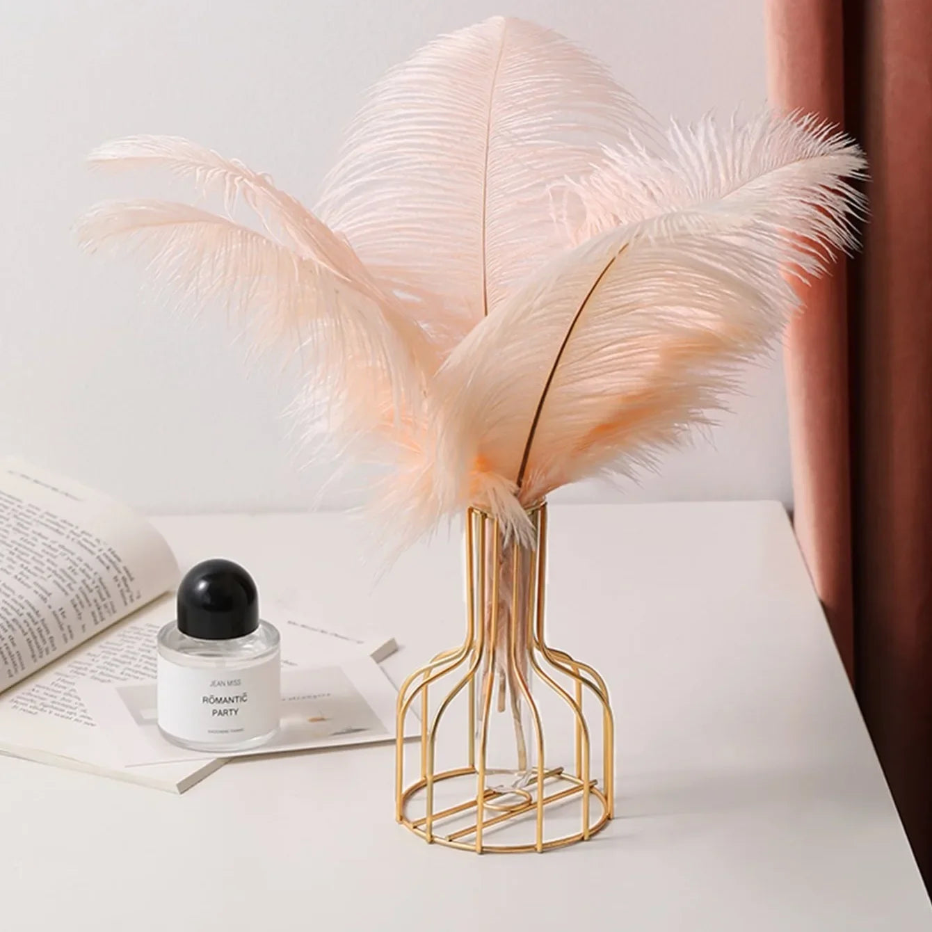 Hollow Iron Vase Dried Flowers Centerpiece Decor Home Office