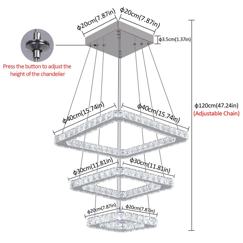 Deckro Crystal Chandeliers Ring Shaped Pendant Lights Living Room Kitchen