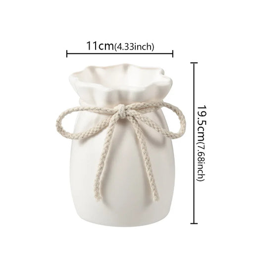 Function Bow Design Plastic Flower Vase Nordic Modern Decor