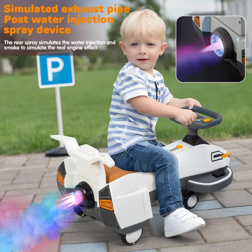 Electric Wiggle Car With Lights Music And Helmet Toy