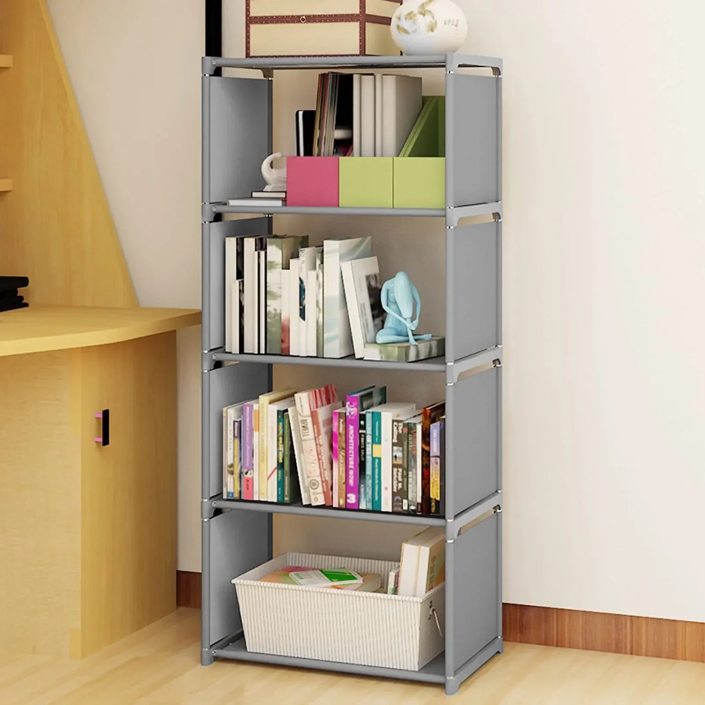 General Use 4-Tier Bookcase Display Shelf for Home Storage