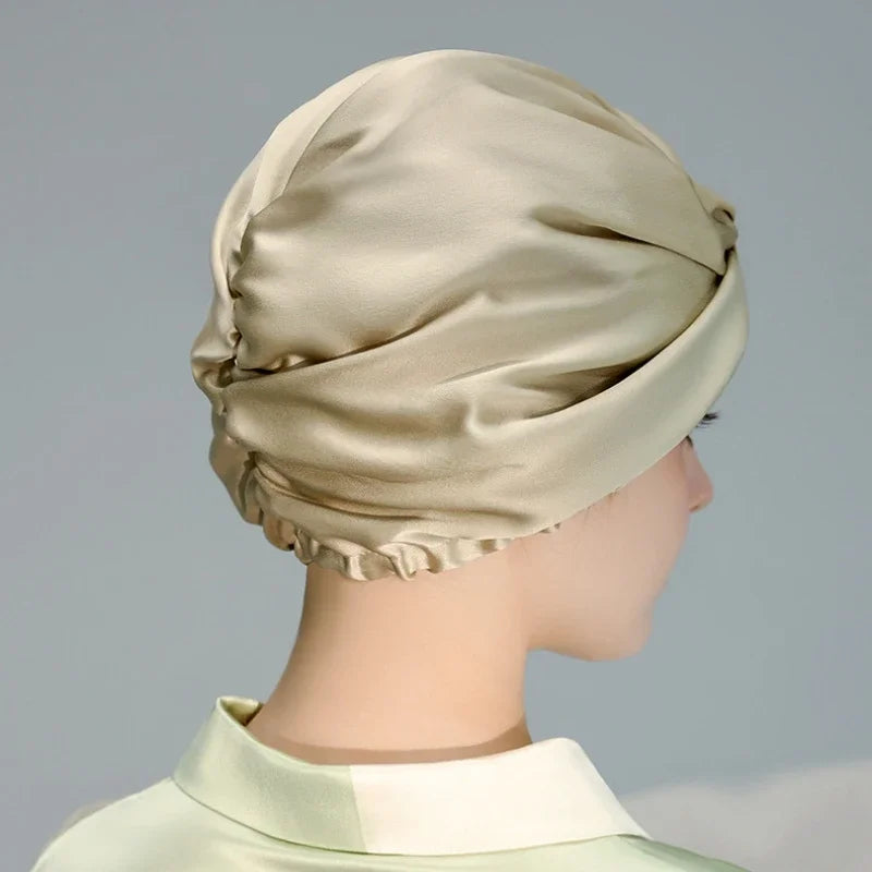 Tianjin Mulberry Silk Sleeping Cap Pure Hair Turban