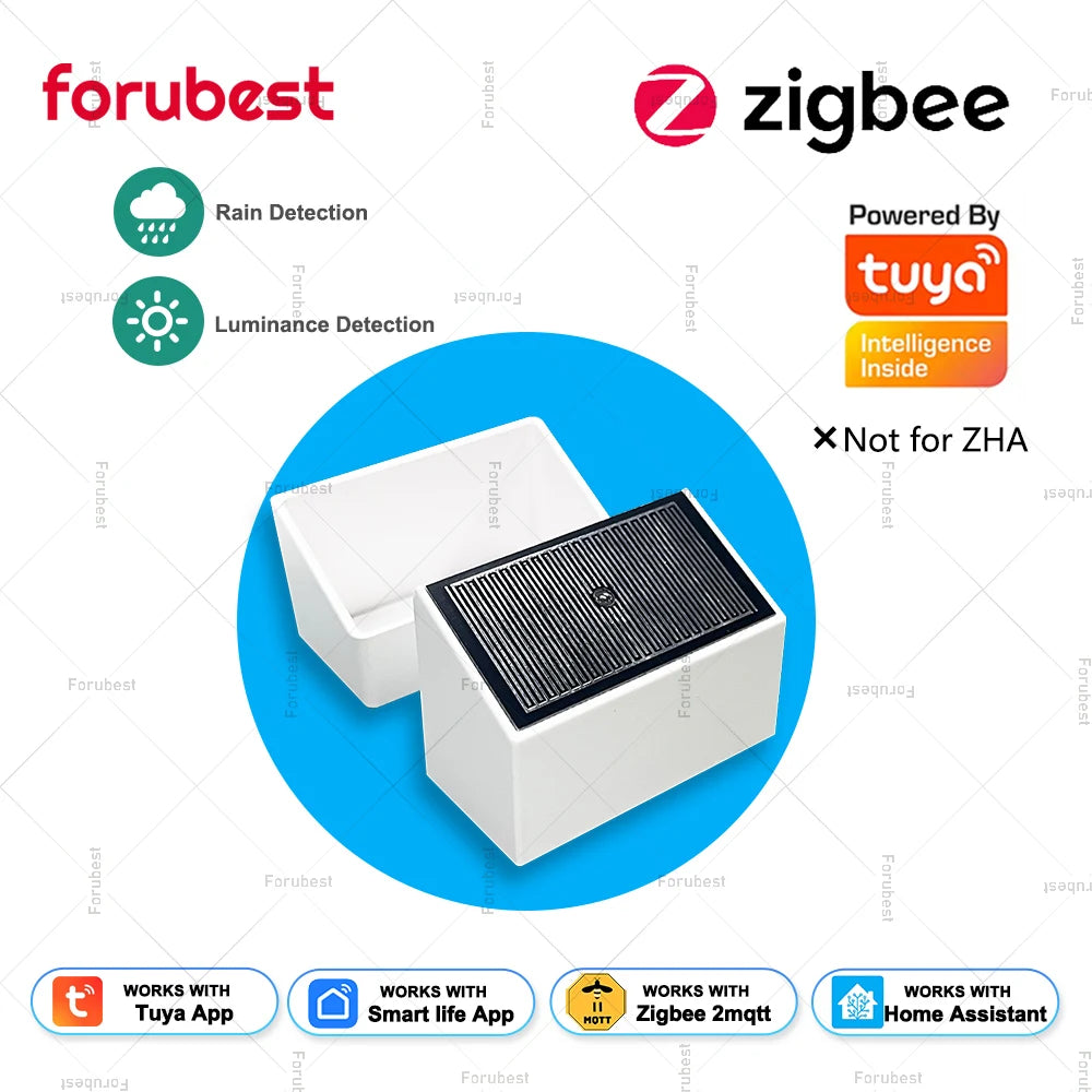 Forubest Zigbee Rain Sensor With Light Detector Smart Life