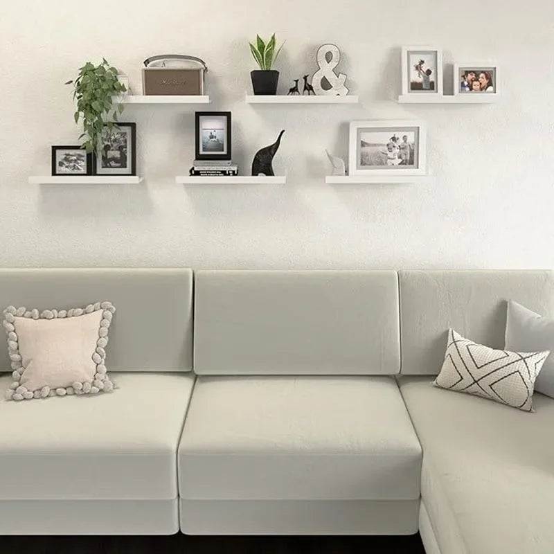 Hign-concerned 6-Piece Wall Shelf Set Wall Mounted Wood Storage Organizer