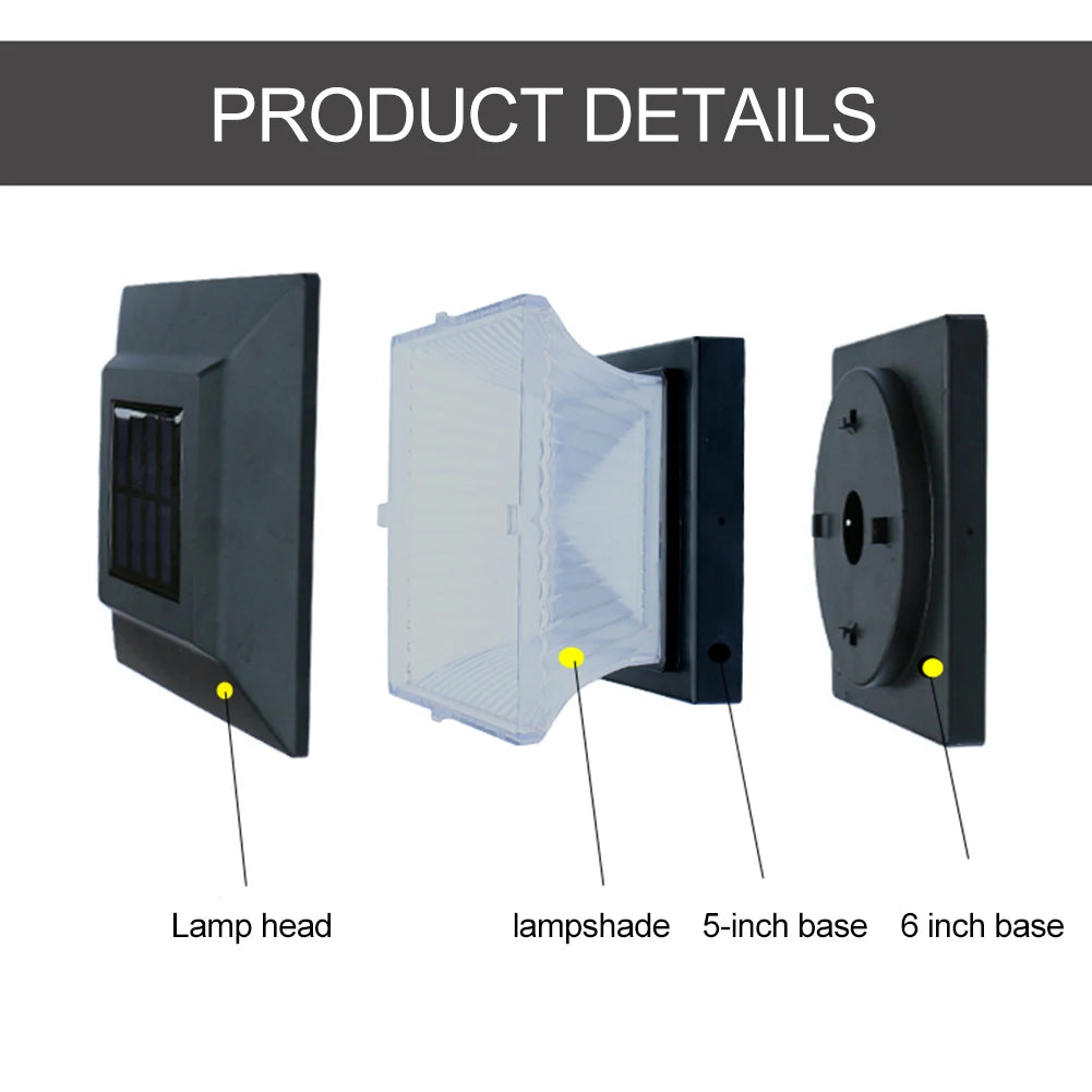 Waterproof Solar Power LED Pillar Lamp ABS Positive White/Warm Light NiMH 1.2V Yard Post Light Garden Fence Lights Decor