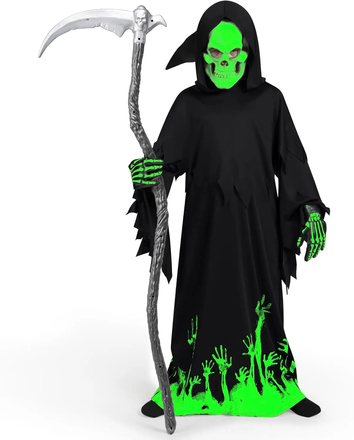 Joyfy Glow in the Dark Grim Reaper Costume for Boys