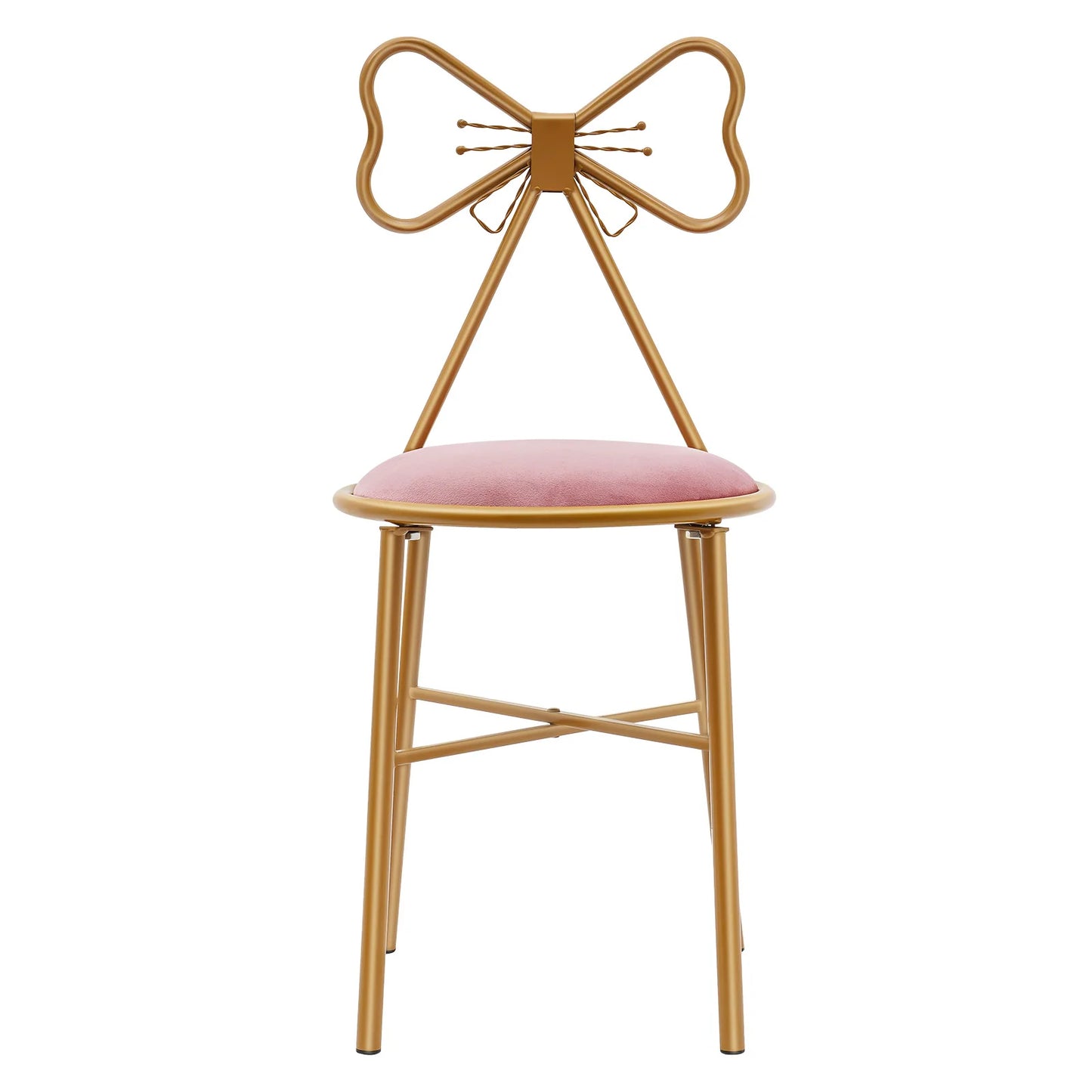 Elegant Butterfly Backrest Dining Chair With Soft Cushion Iron Frame