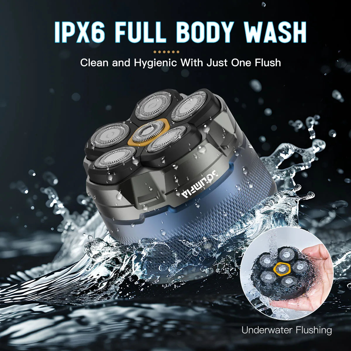 Solimpia 6D Magnetic Electric Razor For Bald Men Fast Shaving