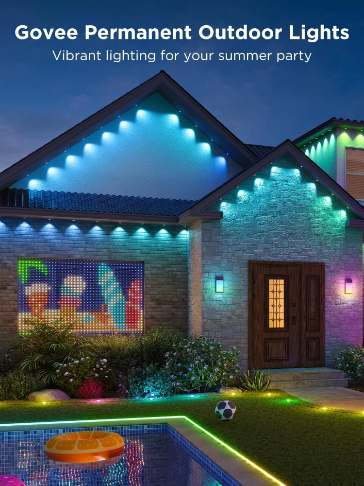 Permanent Outdoor Lights, Smart RGB LED Lights for House IP67 Waterproof for Christmas Holiday Party Halloween Decorations