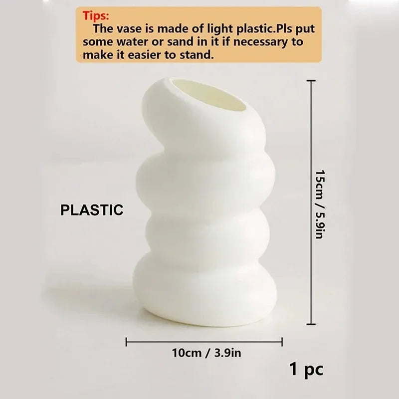 High-concerned Plastic Spiral Vase Nordic Modern Flower Arrangement Container